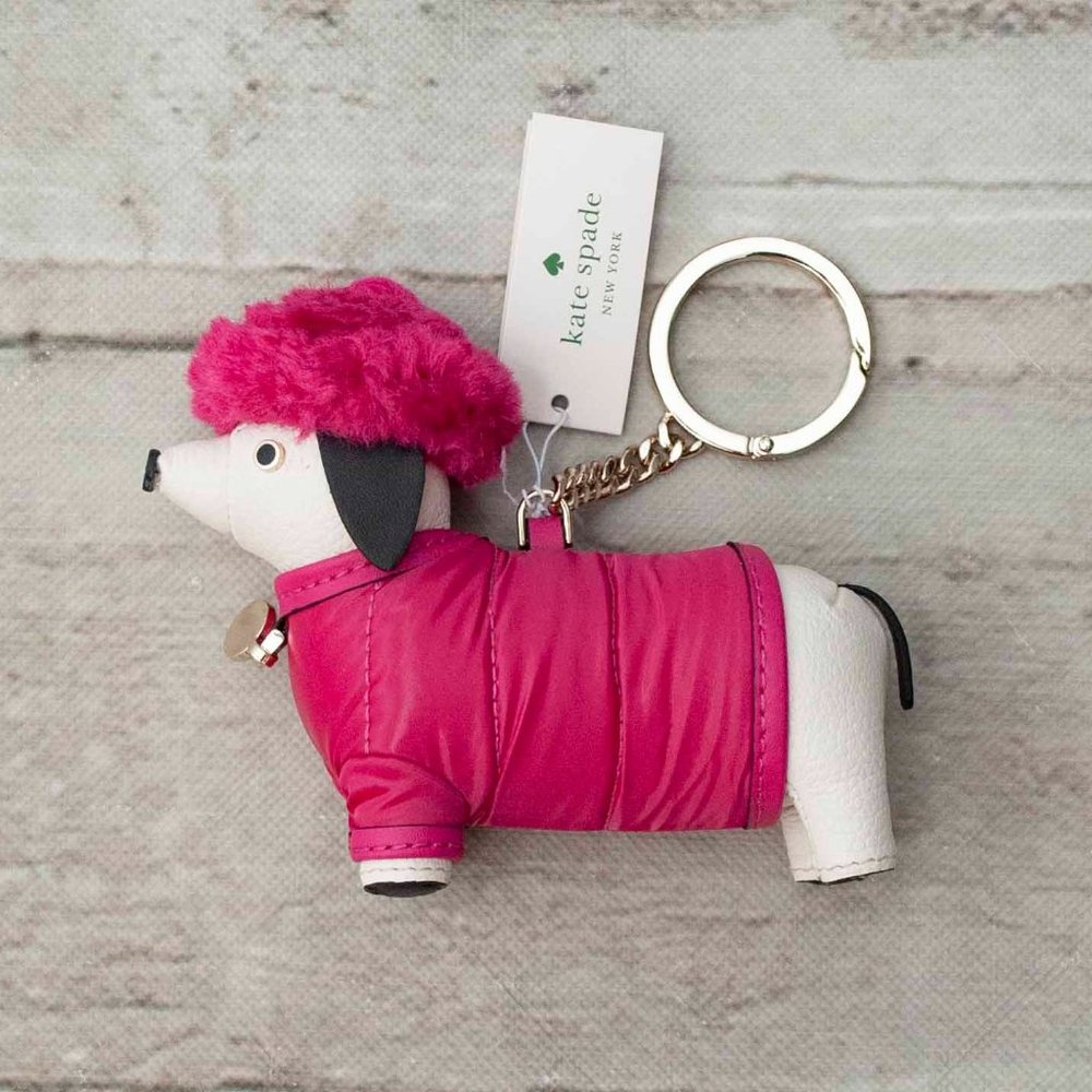 NWT kate spade Claude Festive Dachshund Key Chain
